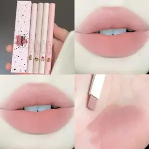 5 Colors Matte Lip Liner Lipstick Pen Long Lasting Non-stick Cup Waterproof